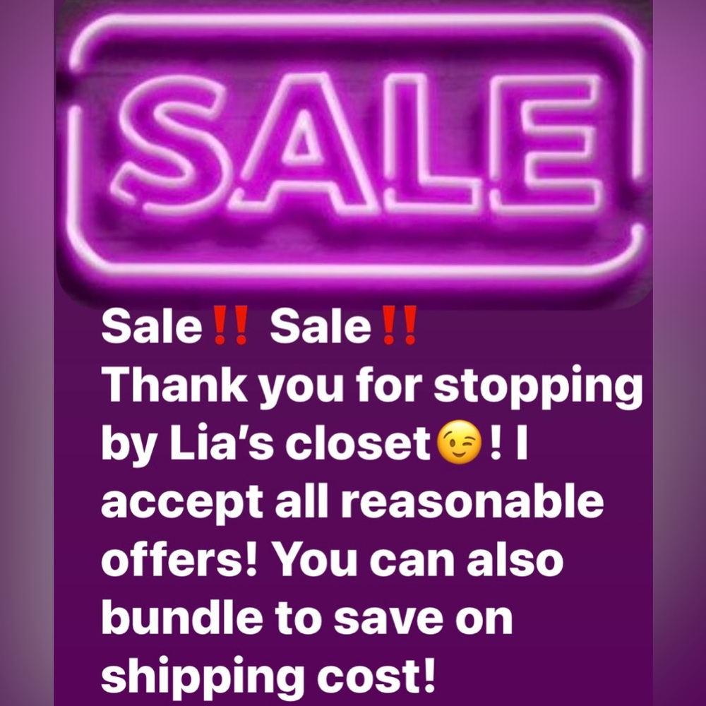 SALE!! Thank you for stopping by Lia’s Closet😉! I accept all reasonable offers!